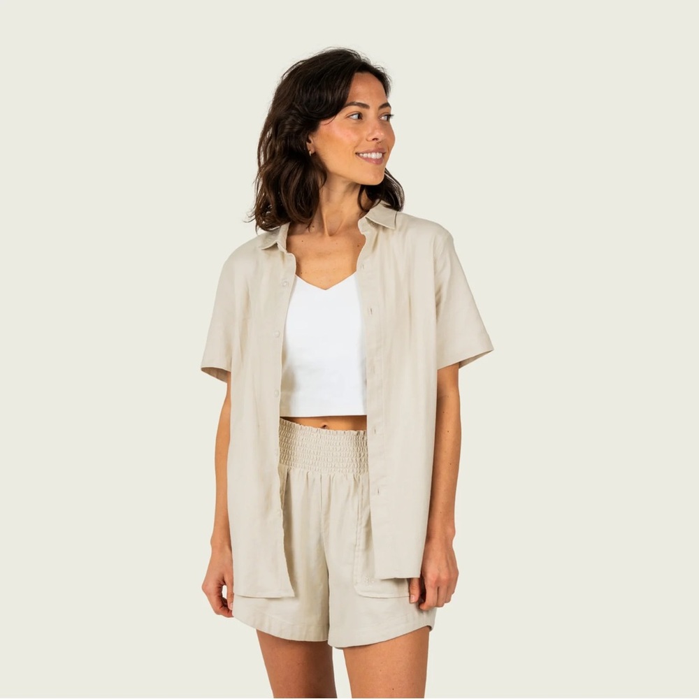 NWT Marsh Wear linen button up‎ shirt